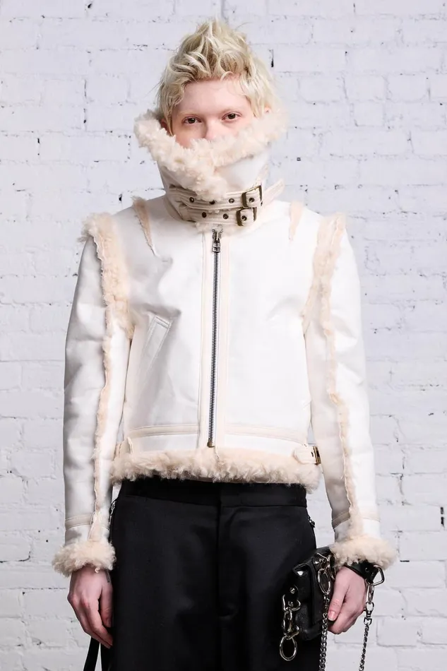R13 Sale Women SHRUNKEN FLAT SLEEVE AVIATOR 8211 WHITE