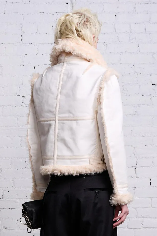 R13 Sale Women SHRUNKEN FLAT SLEEVE AVIATOR 8211 WHITE