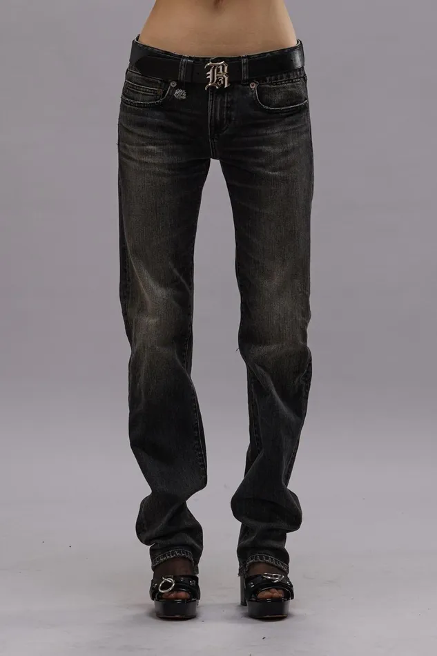 R13 Sale Women TOBY BOY JEAN 8211 KENNET BLACK STRETCH