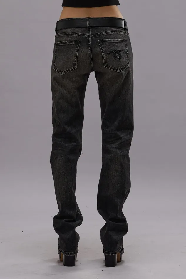 R13 Sale Women TOBY BOY JEAN 8211 KENNET BLACK STRETCH