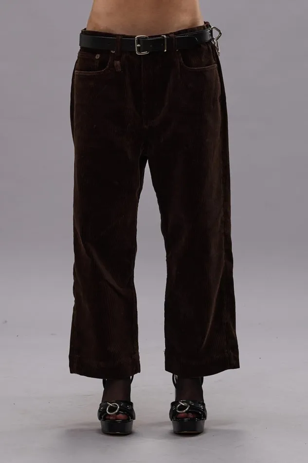 R13 Sale Women XBOYFRIEND JEAN 8211 DARK CHOCOLATE CORDUROY