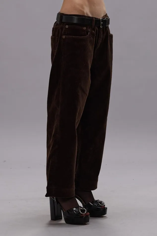 R13 Sale Women XBOYFRIEND JEAN 8211 DARK CHOCOLATE CORDUROY