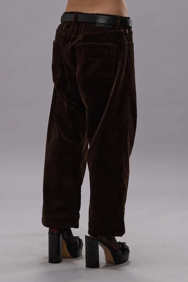 R13 Sale Women XBOYFRIEND JEAN 8211 DARK CHOCOLATE CORDUROY