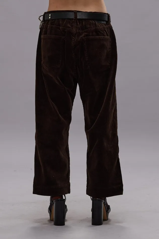 R13 Sale Women XBOYFRIEND JEAN 8211 DARK CHOCOLATE CORDUROY