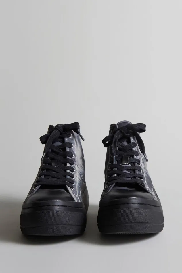 R13 Sneakers Women KURT HIGH TOP 8211 BLACKOUT TIEDYE