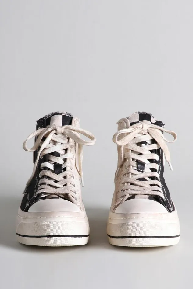 R13 Sneakers Women Kurt High Top Sneaker 8211 BlackEcru Denim