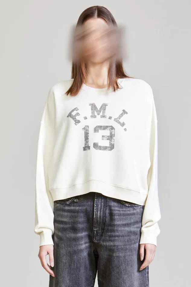 R13 Sweaters Women CROPPED FML 13 CREWNECK 8211 ECRU
