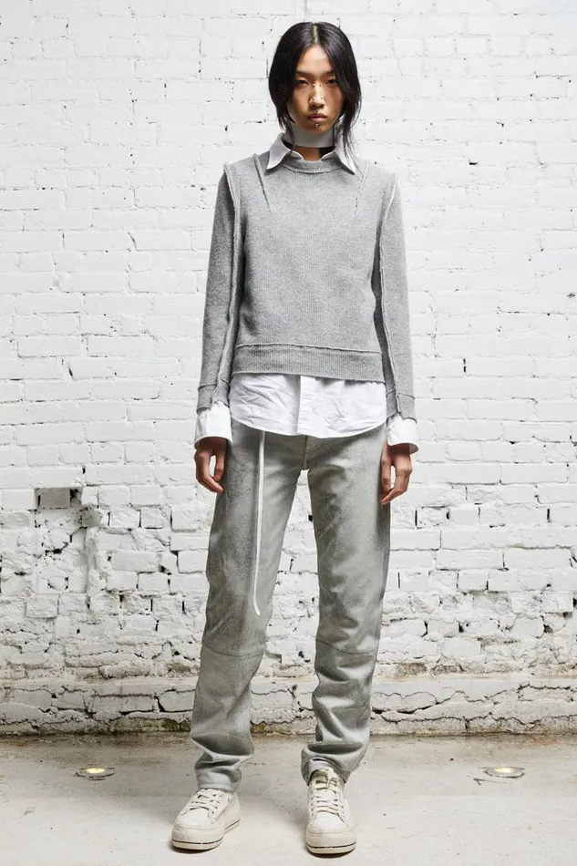 R13 Sweaters Women FLAT SLEEVE CREWNECK 8211 HEATHER GREY