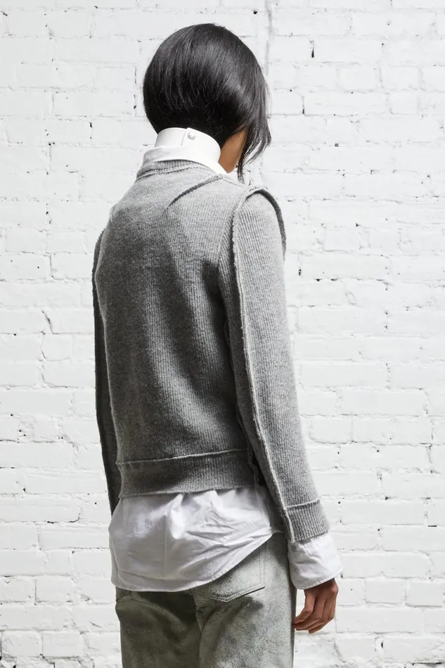 R13 Sweaters Women FLAT SLEEVE CREWNECK 8211 HEATHER GREY