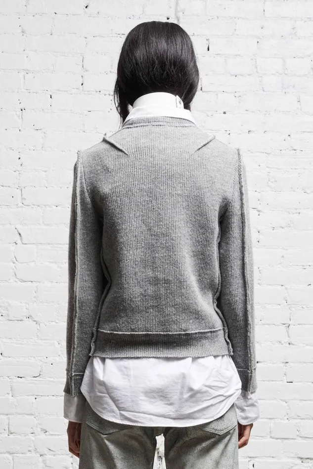 R13 Sweaters Women FLAT SLEEVE CREWNECK 8211 HEATHER GREY