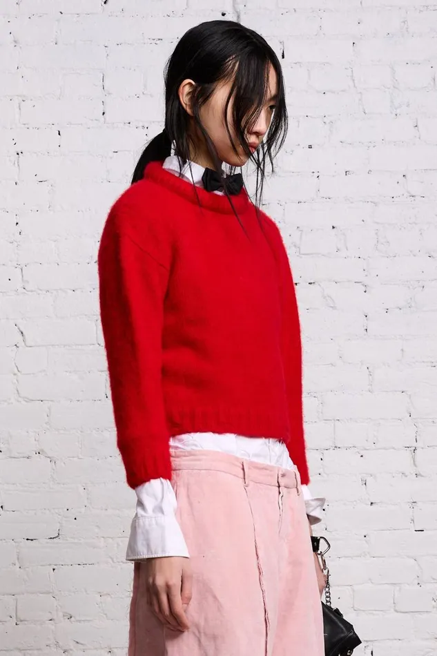 R13 Sweaters Women SHRUNKEN CREWNECK 8211 RED