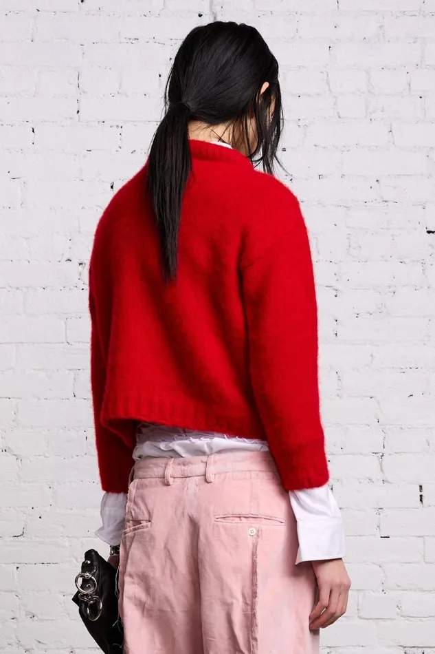R13 Sweaters Women SHRUNKEN CREWNECK 8211 RED