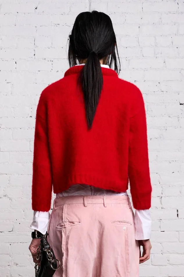 R13 Sweaters Women SHRUNKEN CREWNECK 8211 RED