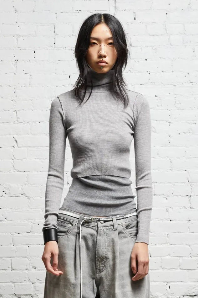 R13 Sweaters Women TURTLENECK TWIN SET 8211 MULTIGREY