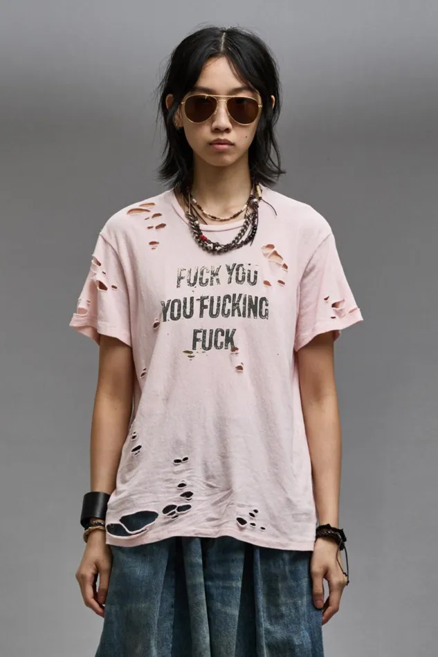 R13 TShirts Women FYYFF BOY T 8211 LIGHT PINK