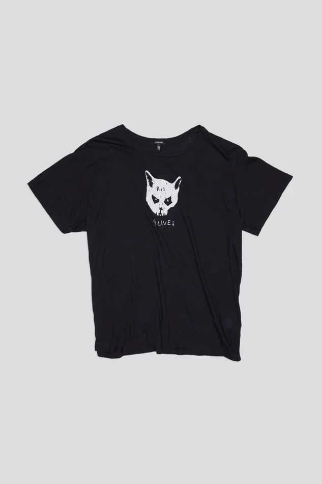 R13 TShirts Women NINE LIVES BOY TEE 8211 BLACK