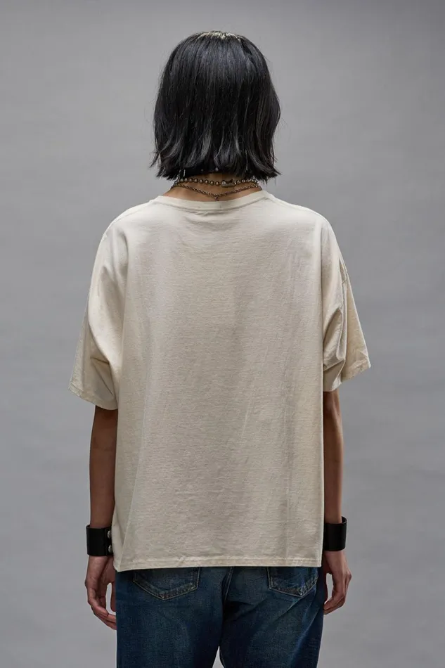 R13 TShirts Women RELAXED PUNK SKETCH TEE 8211 NATURAL