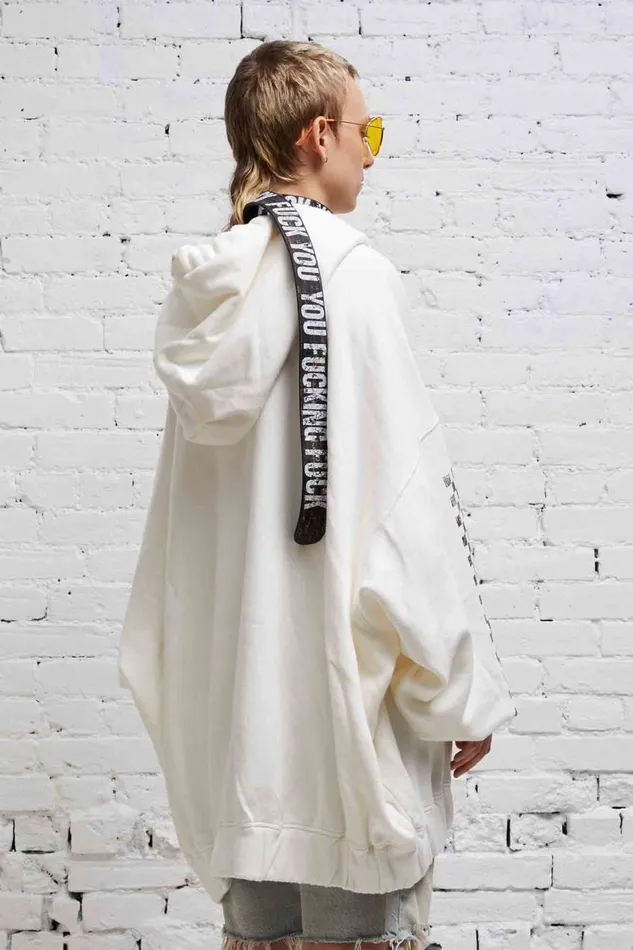 R13 Tops Women JUMBO SKATE HOODIE 8211 WHITE
