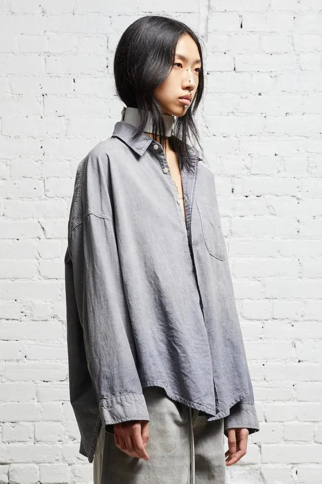 R13 Tops Women LONG SLEEVE BUTTONUP 8211 BLACK CHAMBRAY