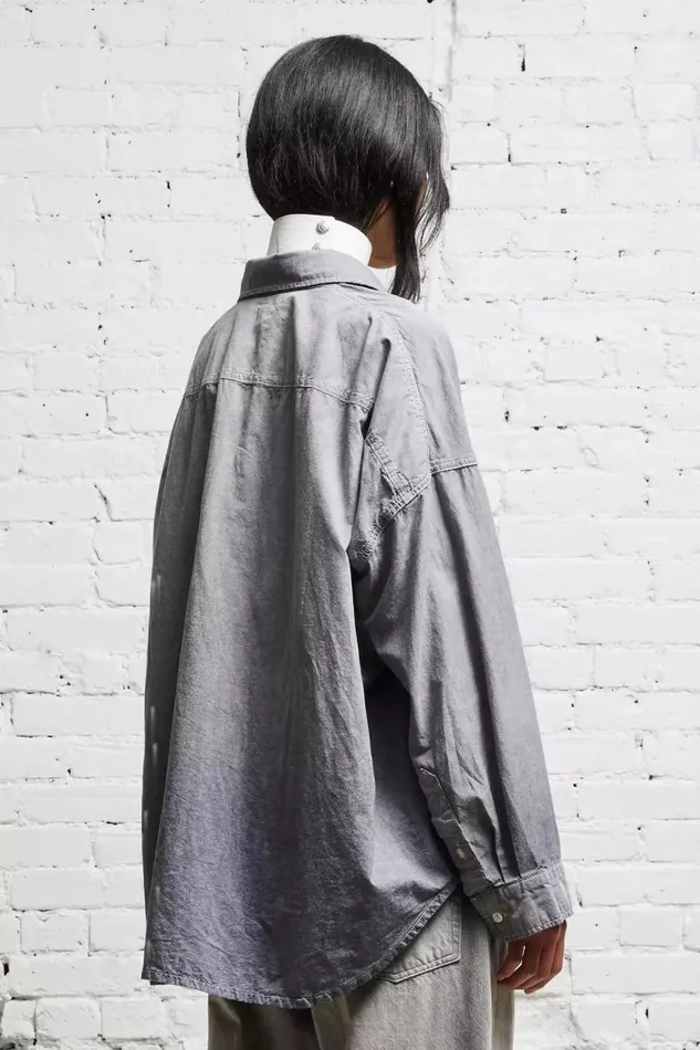 R13 Tops Women LONG SLEEVE BUTTONUP 8211 BLACK CHAMBRAY