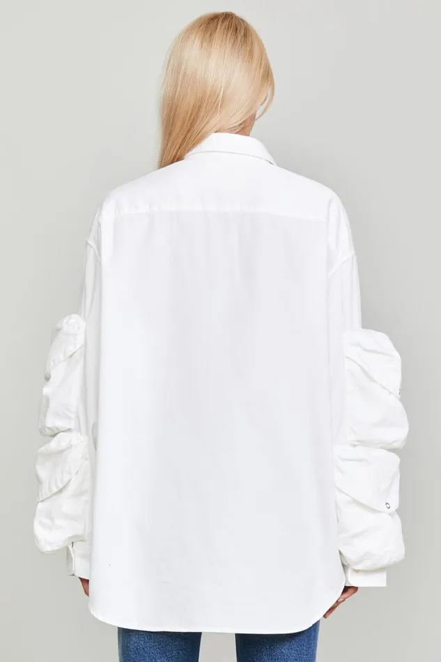 R13 Tops Women MULTIPOCKET BUTTON DOWN 8211 WHITE