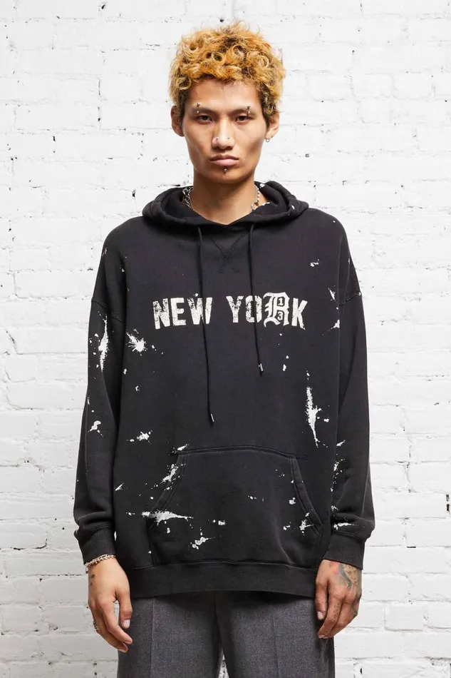 R13 Tops Women R13 NEW YORK HOODIE 8211 ACID BLACK