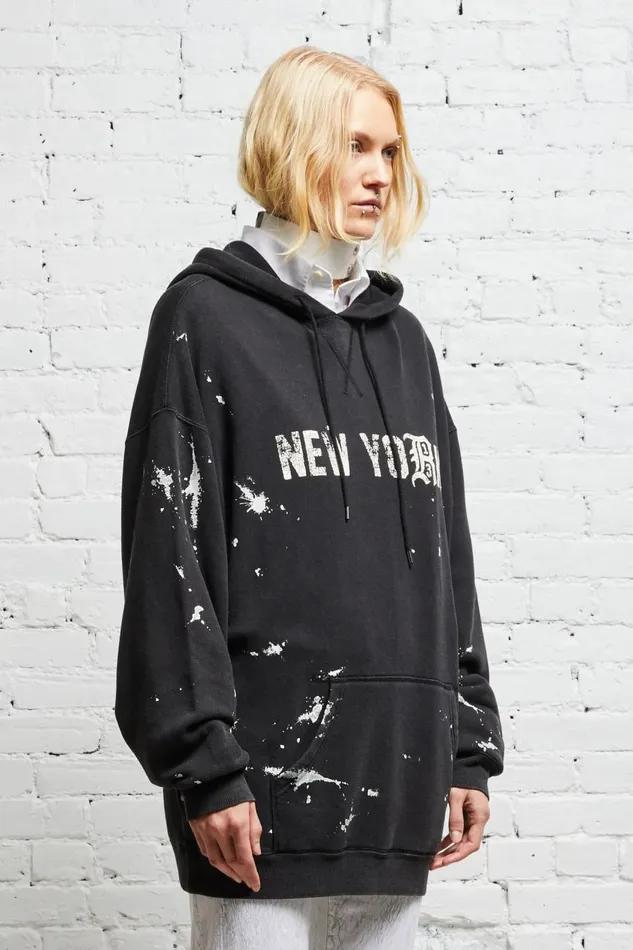 R13 Tops Women R13 NEW YORK HOODIE 8211 ACID BLACK