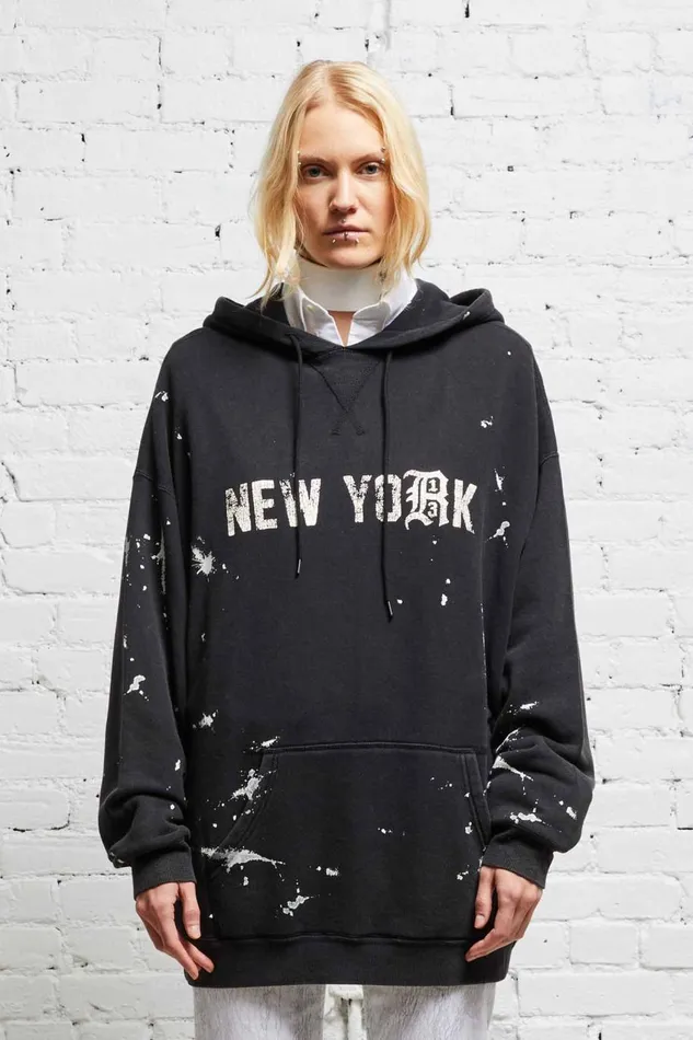 R13 Tops Women R13 NEW YORK HOODIE 8211 ACID BLACK