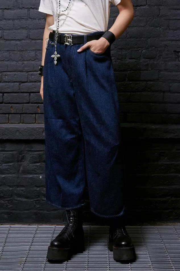 R13 Wide Leg Women CROPPED WIDELEG JEAN 8211 KOZE RINSED INDIGO
