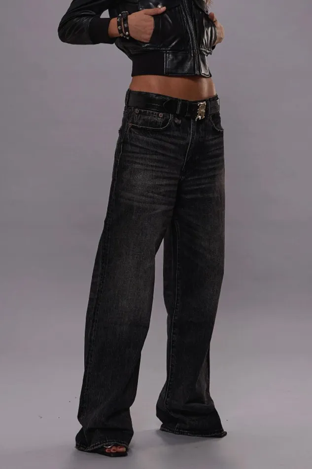 R13 Wide Leg Women D039ARCY LOOSE JEAN 8211 ARVIN BLACK