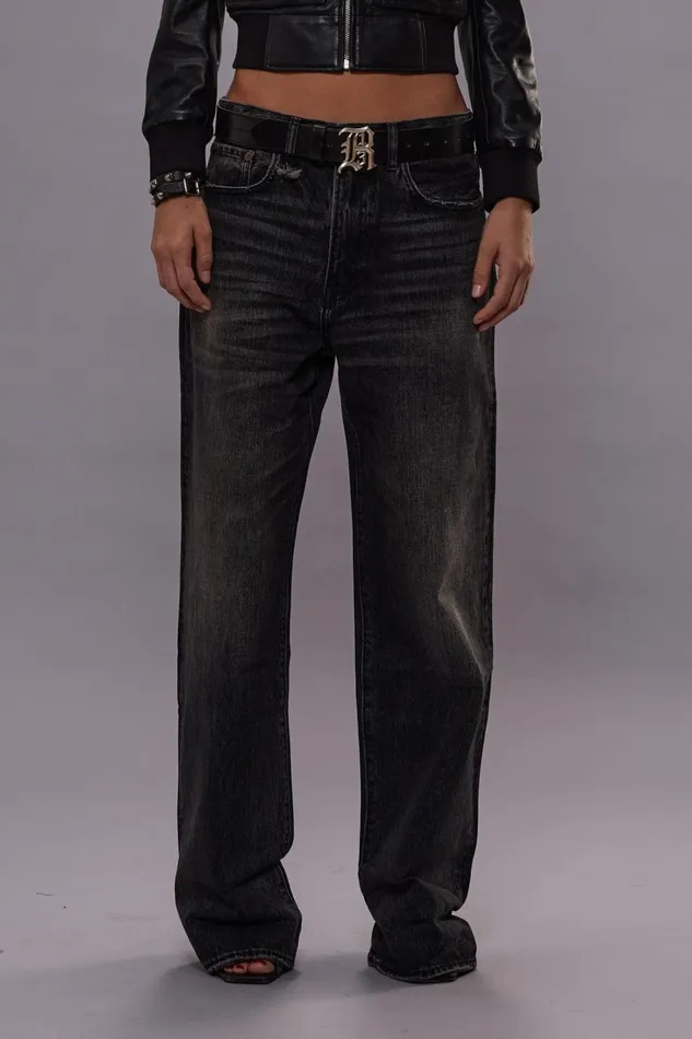 R13 Wide Leg Women D039ARCY LOOSE JEAN 8211 ARVIN BLACK