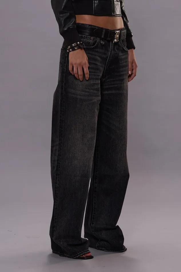 R13 Wide Leg Women D039ARCY LOOSE JEAN 8211 ARVIN BLACK
