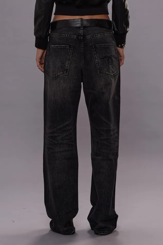 R13 Wide Leg Women D039ARCY LOOSE JEAN 8211 ARVIN BLACK