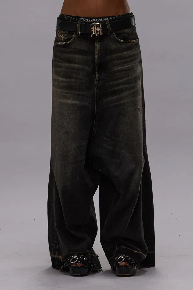R13 Wide Leg Women JESSE JEAN 8211 ABBEY BLACK