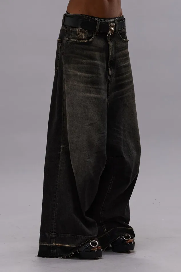 R13 Wide Leg Women JESSE JEAN 8211 ABBEY BLACK