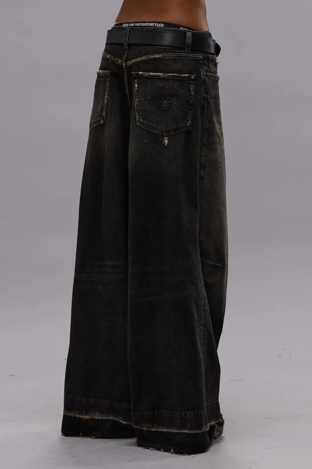 R13 Wide Leg Women JESSE JEAN 8211 ABBEY BLACK