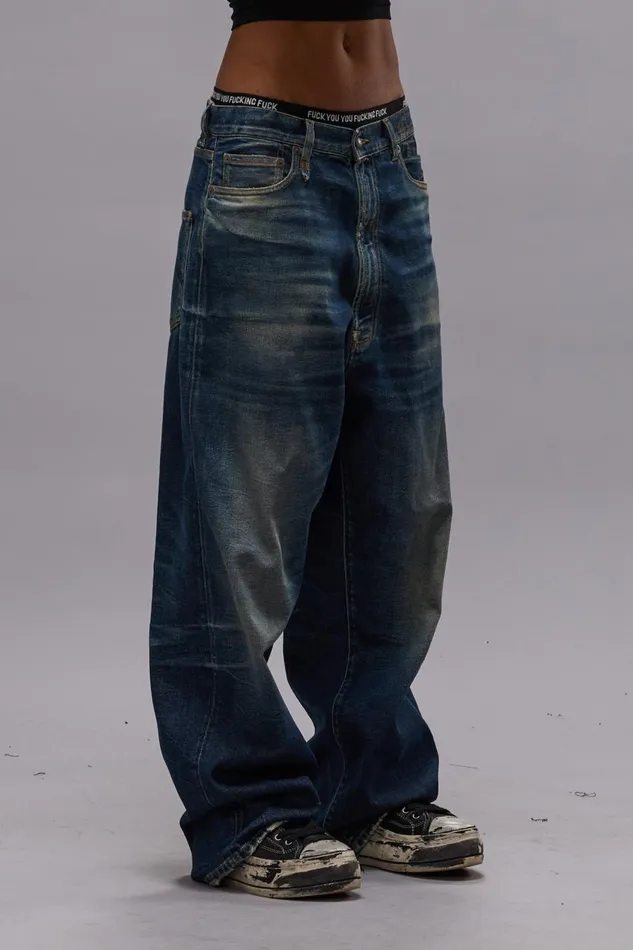R13 Wide Leg Women VENTI JEAN 8211 ANSEL BLUE