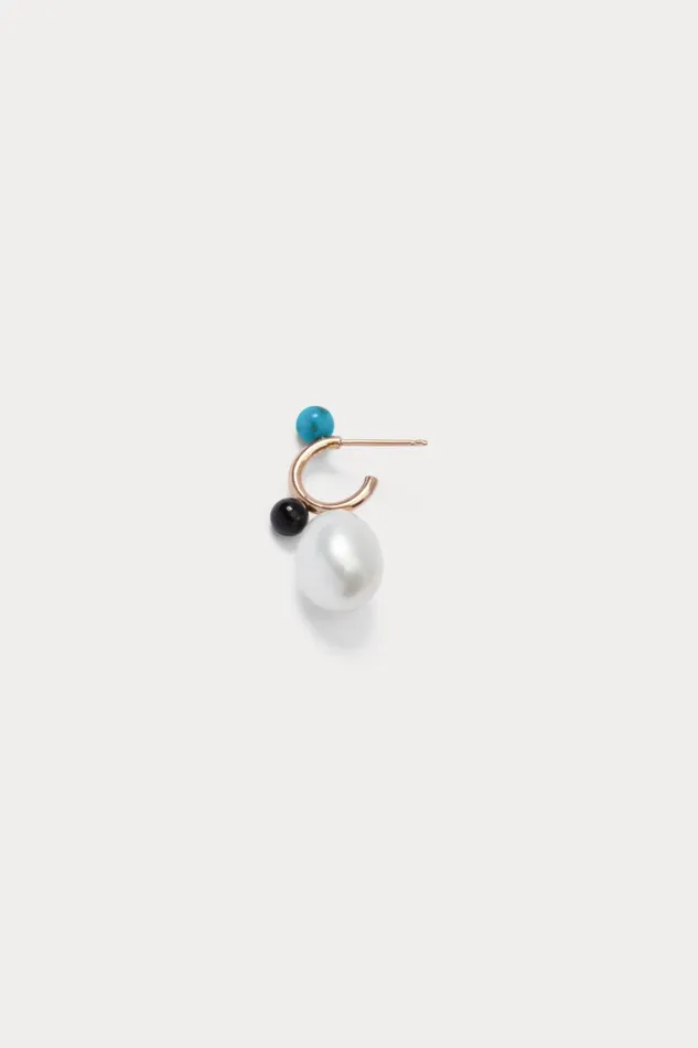 Rachel Comey Jewelry Women Quarry Opale X RC Earring Single Turquoise Black Onyx Pearl