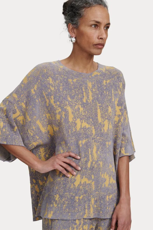Rachel Comey Knits Women Vilma TShirt Silver Multi Rachel Comey Knits Women Vilma TShirt Silver Multi