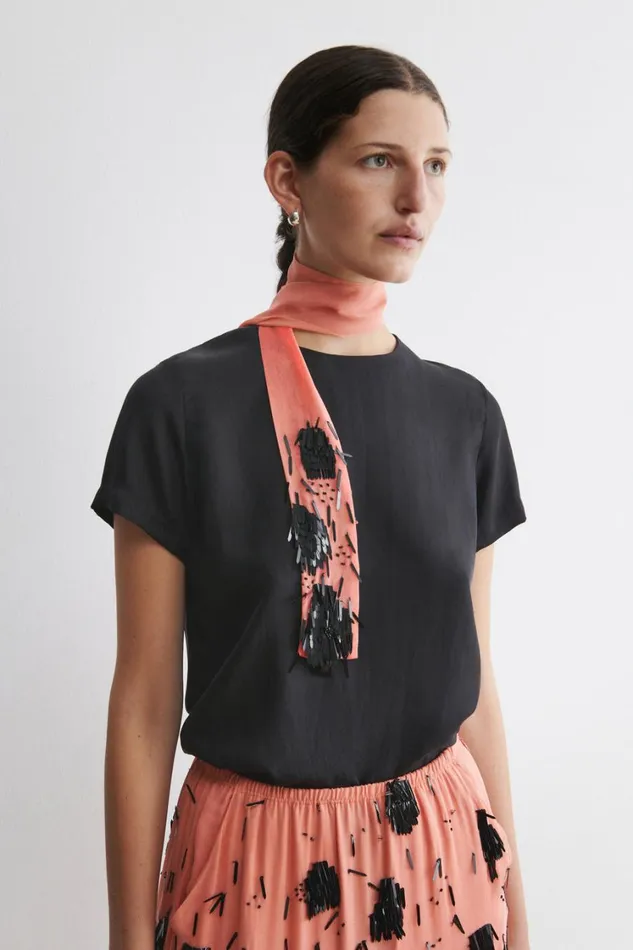 Rachel Comey Scarves Hats Women Camilla Fringe Scarf Coral Rachel Comey Scarves Hats Women Camilla Fringe Scarf Coral