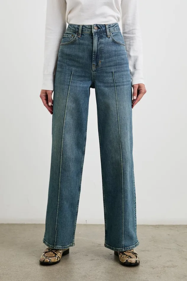 Rails Denim Women GETTY PINTUCK WIDE LEG Authentic Blue