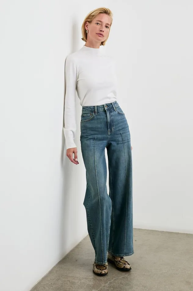 Rails Denim Women GETTY PINTUCK WIDE LEG Authentic Blue