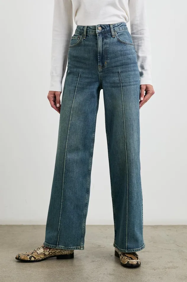 Rails Denim Women GETTY PINTUCK WIDE LEG Authentic Blue