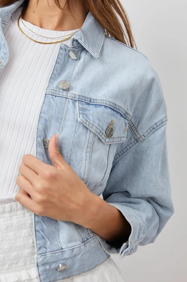 Rails Denim Women INDIO JACKET Faded Blue Distress
