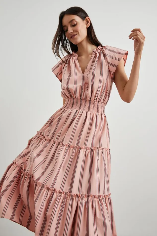 Rails Dresses and Rompers Women AMELLIA DRESS Coral Navy Stripe