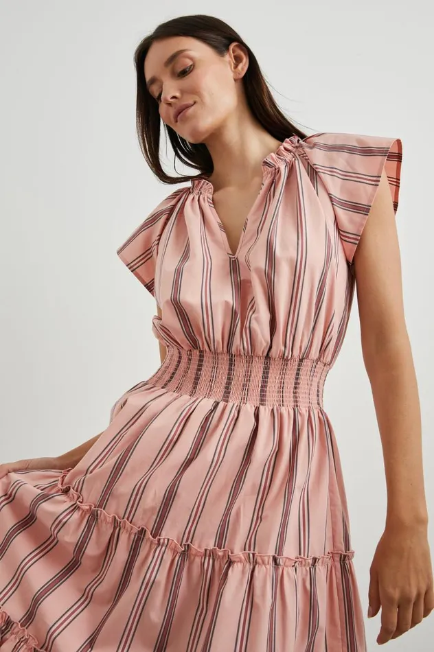 Rails Dresses and Rompers Women AMELLIA DRESS Coral Navy Stripe