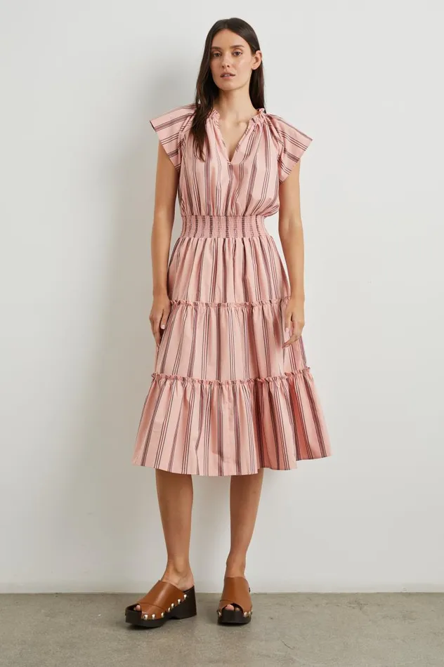 Rails Dresses and Rompers Women AMELLIA DRESS Coral Navy Stripe