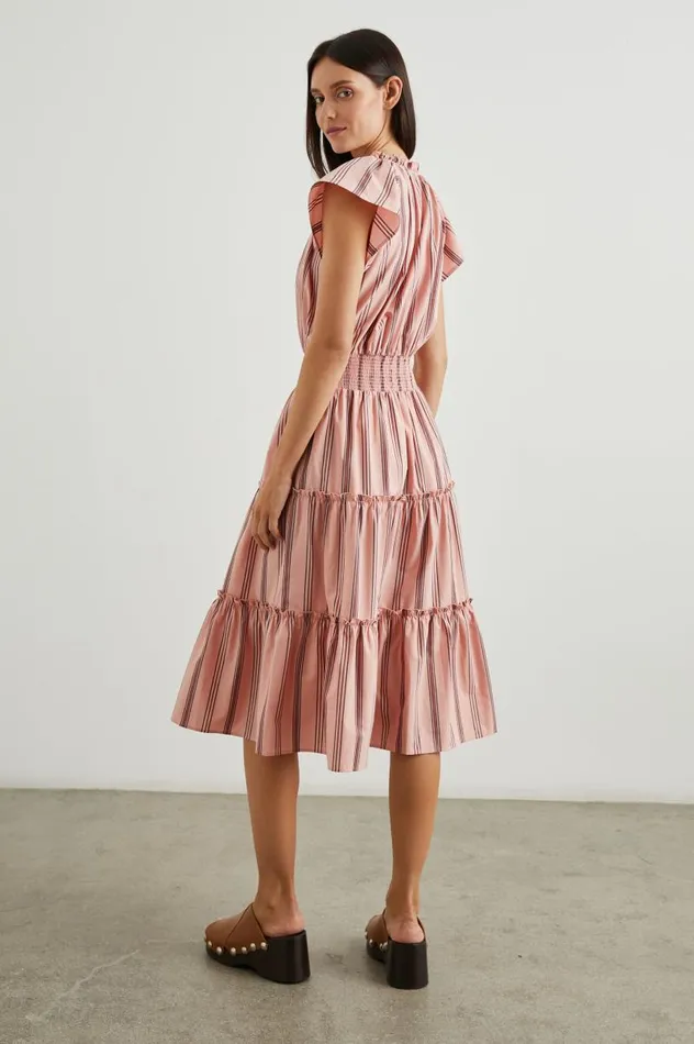 Rails Dresses and Rompers Women AMELLIA DRESS Coral Navy Stripe