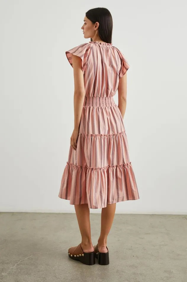 Rails Dresses and Rompers Women AMELLIA DRESS Coral Navy Stripe