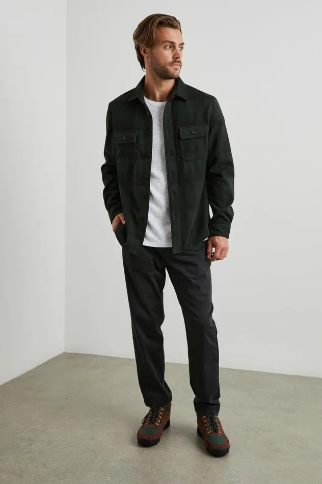 Rails Jackets and Coats Men ALDER SHIRT Evergreen Onyx